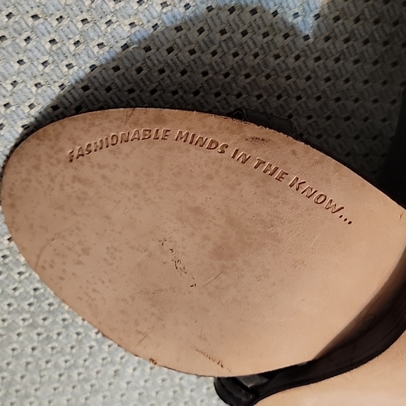 *NEW* HYPE "Blanca" Brown&Green Embossed Leather Buckle Heeled Sandals *Y2K* 8.5 - Picture 12 of 15